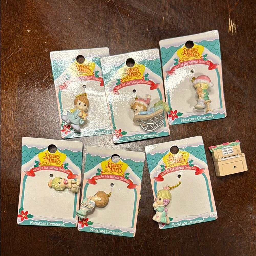 Precious Moments Miniature Ornaments Set- 6 pieces NWT